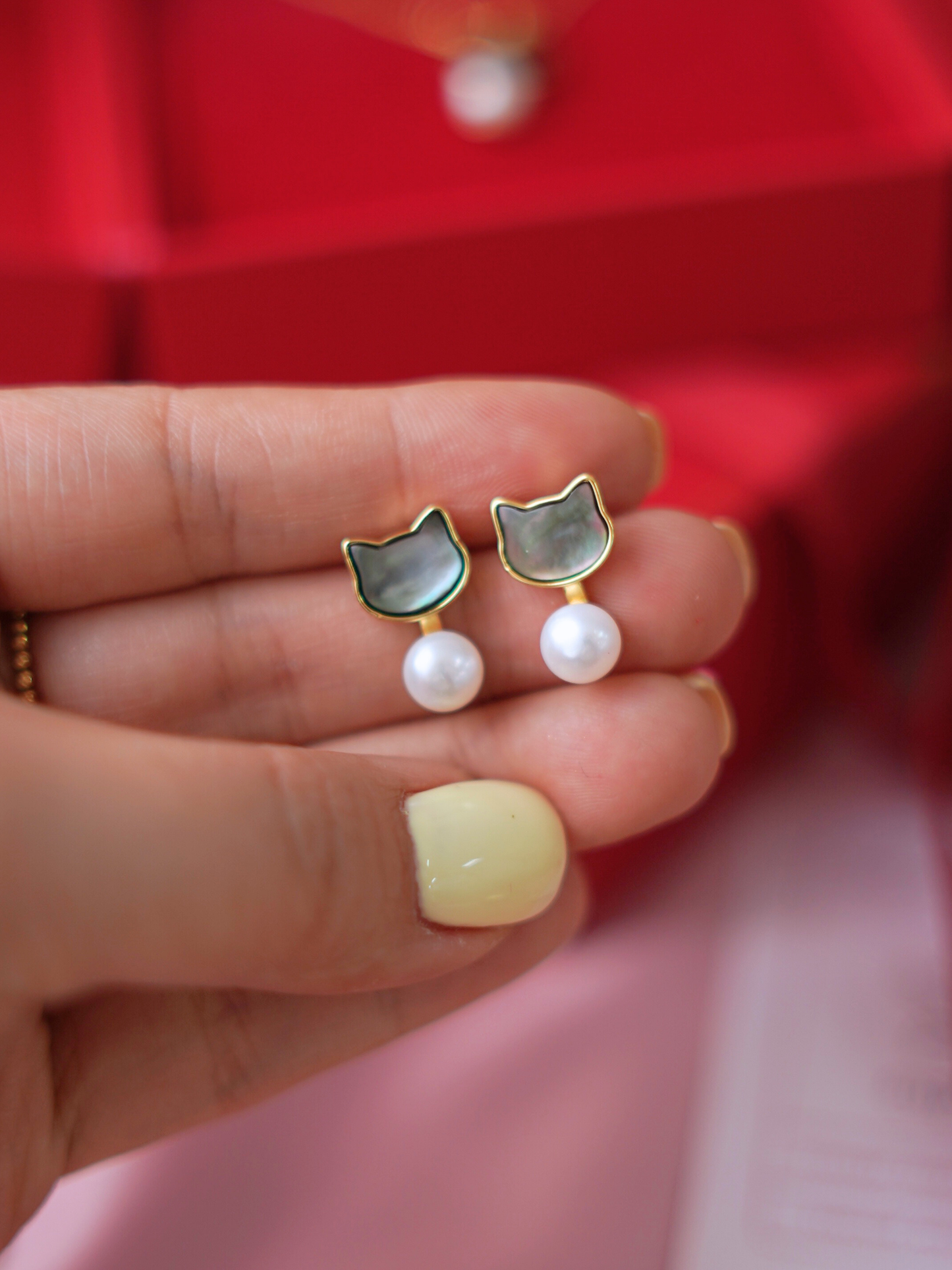 SET0004MX 3 in 1 Cat Shaped Fresh Water Pearl Gift Set